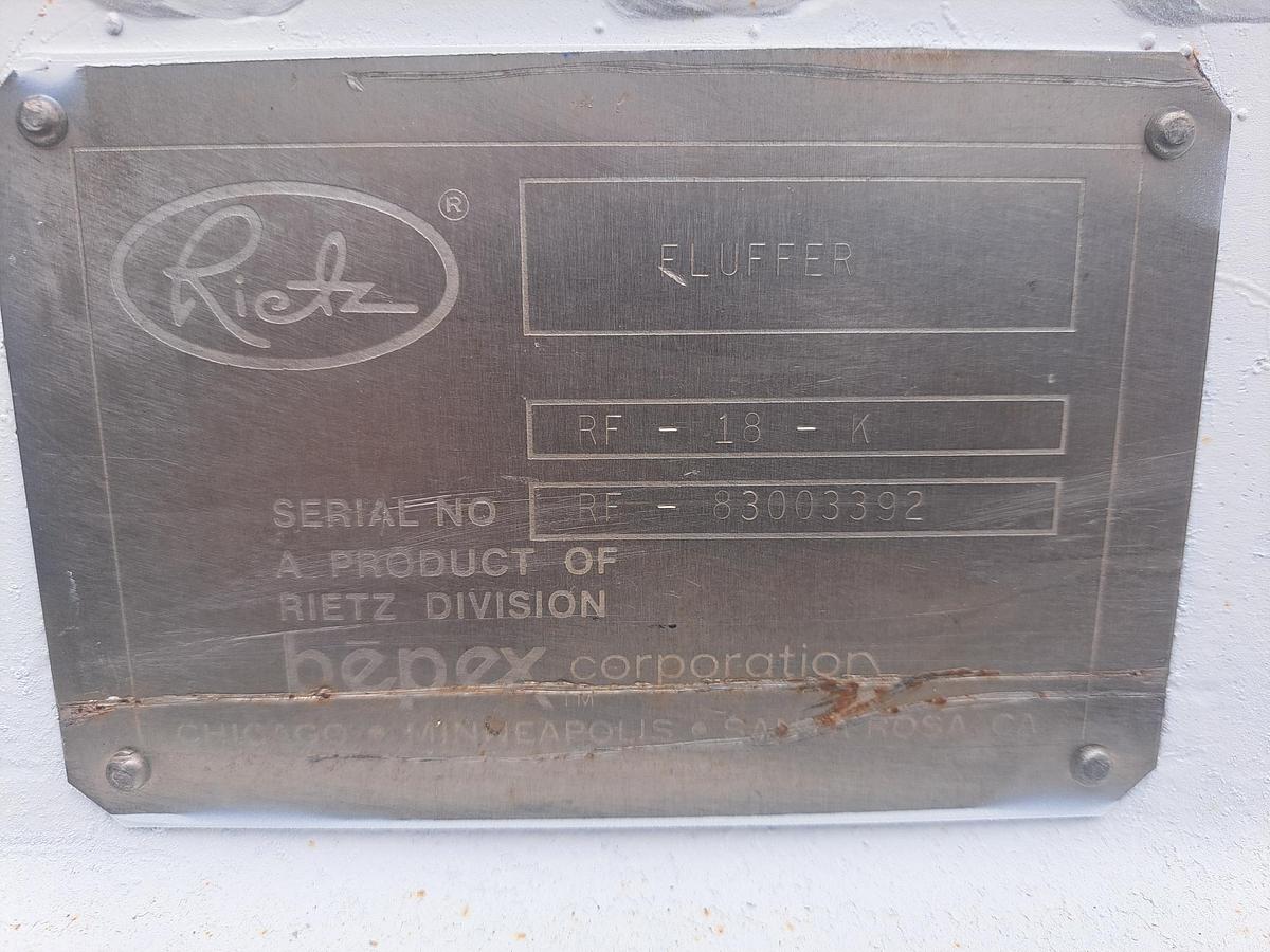Used Mill, Rietz, Fluffer, RF-18-K, S/st, Less Drive #S467905