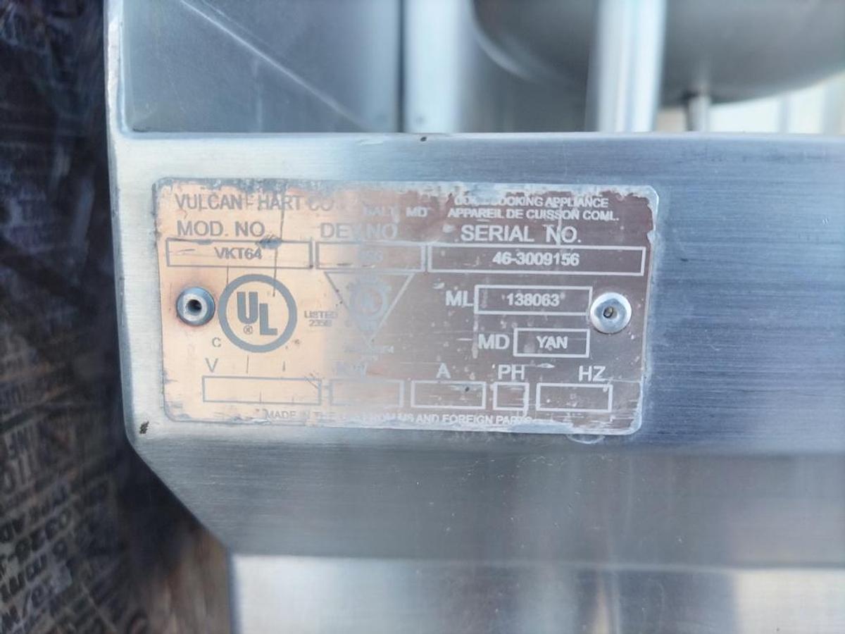 Used Kettle, 6 Gallon, Stainless Steel, Vulcan, Model VKT64, (3) #5991934