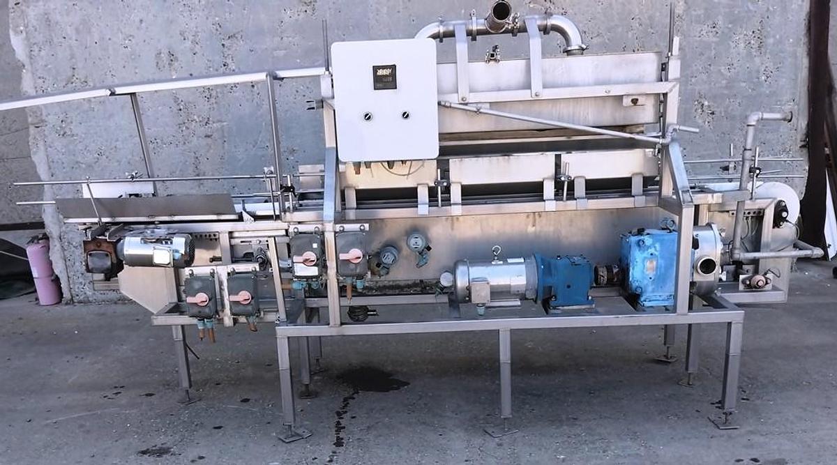 Used Briner, Overflow, Stainless Steel, 12 feet, Volta Belt Conveyor, Waukesha 130 U1 Pump, #5991929