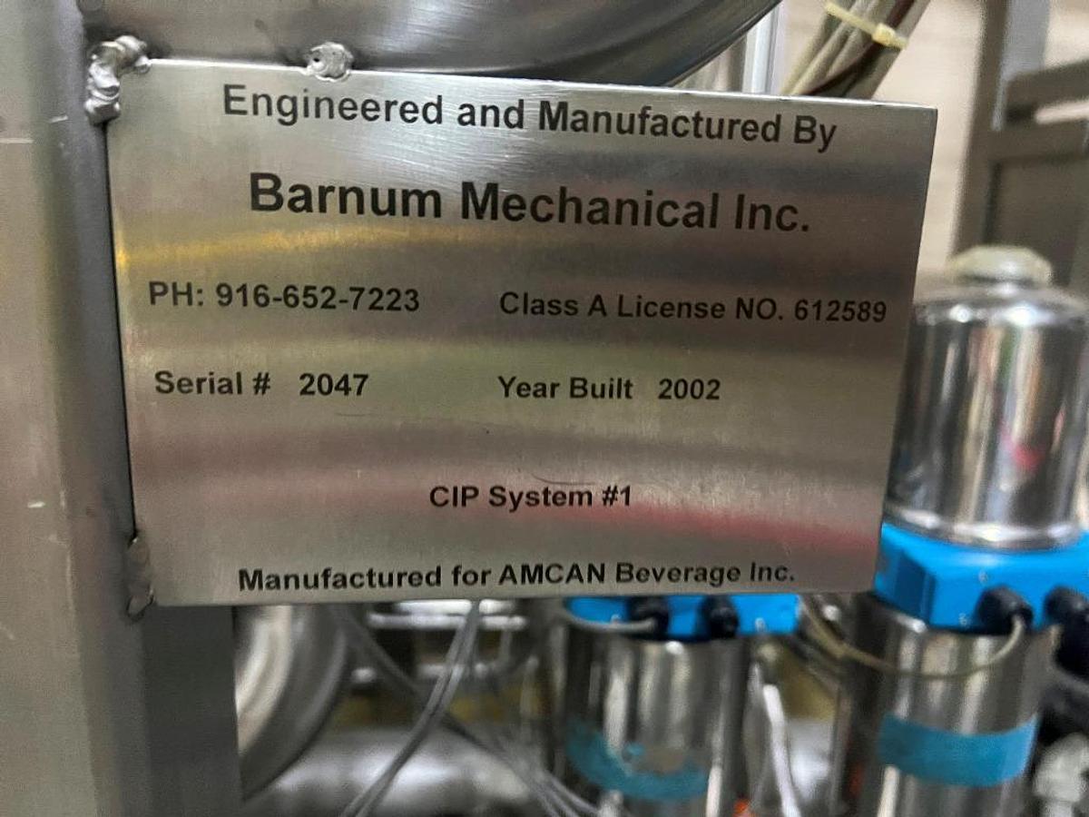 Used CIP, Quantum Solutions, 2-Tank, 250 Gallon Water & Solution Recirc Tanks, HX & Pump, #5991628