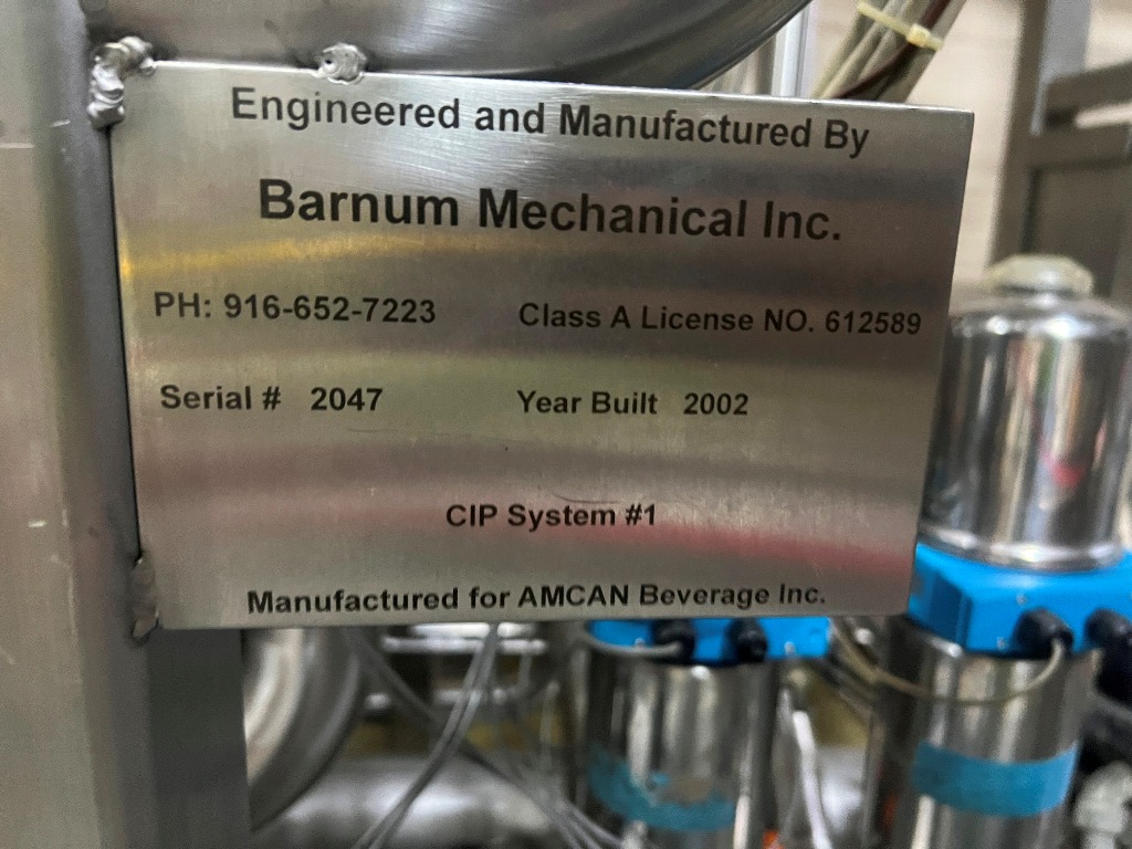 Used CIP, Quantum Solutions, 2-Tank, 250 Gallon Water & Solution Recirc Tanks, HX & Pump, #5991628