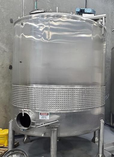 Used Tank, 6,000 Gallon, Stainless Steel, Agitated, Dish Bottom, Jacketed #4445060