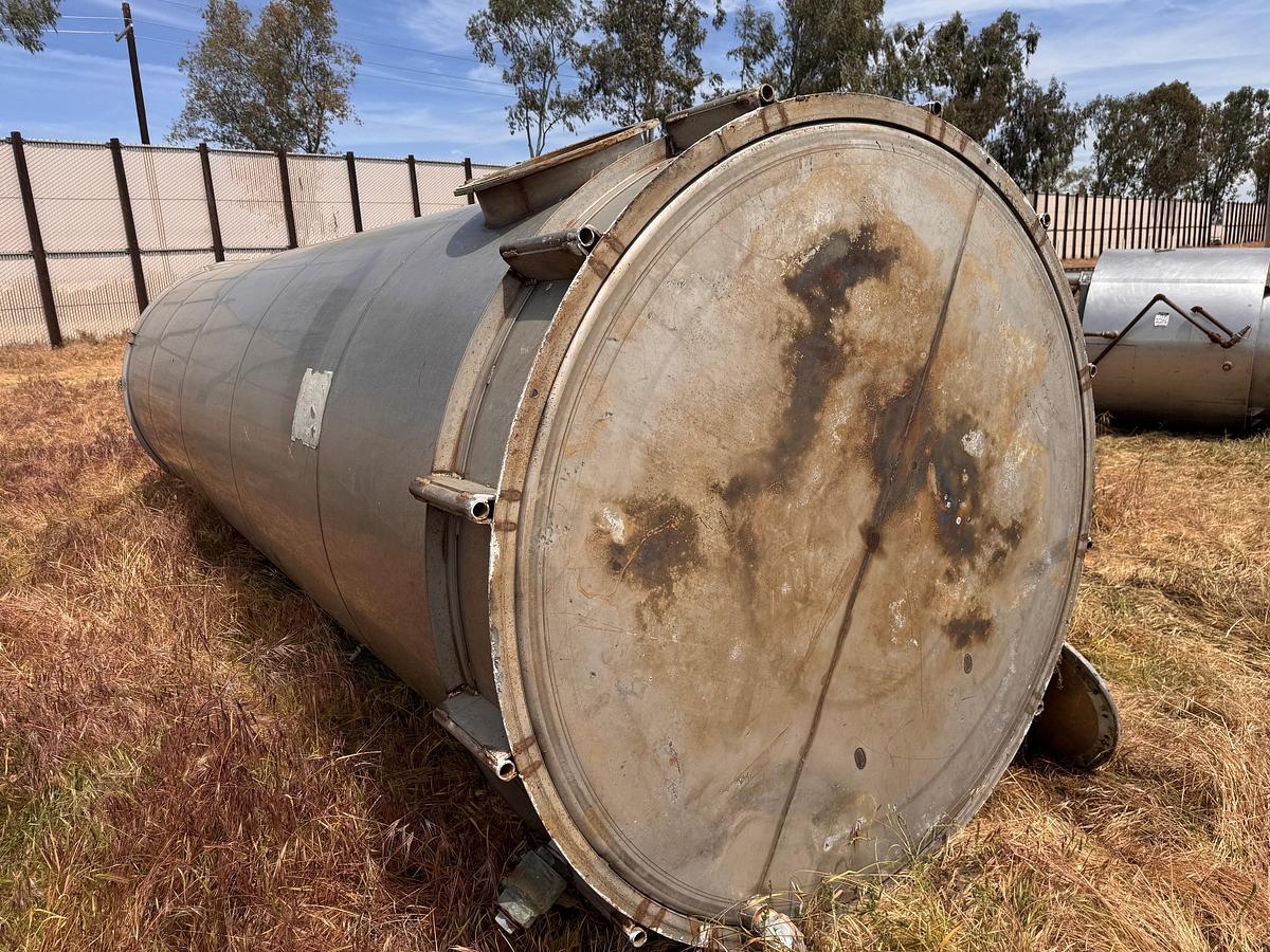 Used Tank, 4,200 Gallon, Stainless Steel, 6' Dia x 20' H, Valley Foundry, UL rated, #5991326