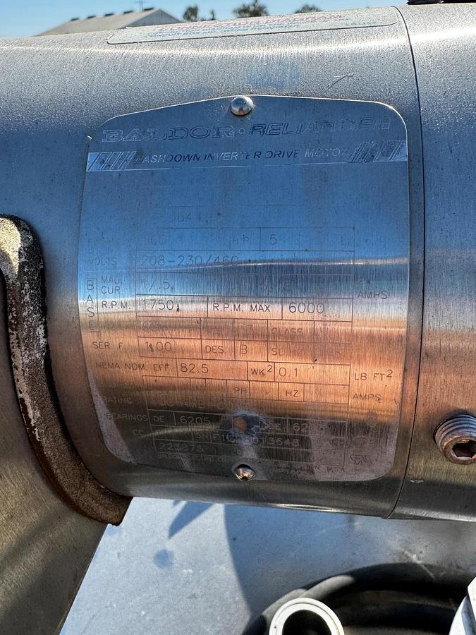 Used Tank, 198 Gallon (750 Liter), Agitated, 316 Stainless Steel, 15 PSI, Lee Industries, #5991486