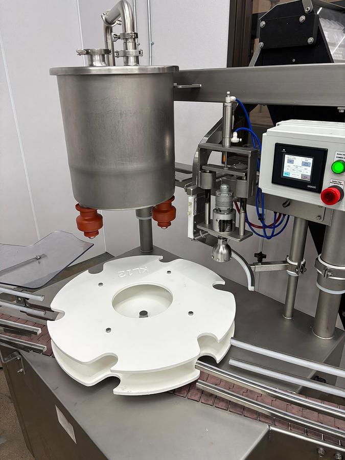 Used Filling Line, Conococheague Stainless, Two-Valve Automatic Liquid Filler & Capper, Weigh, Tray, Conveyor, #5991434