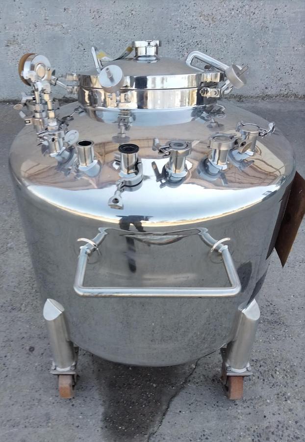 Used Tank, 132 Gallon (500 Liter), 316L Stainless Steel, Jacketed, Full Vacuum, 50 PSI, Lee, #5991493