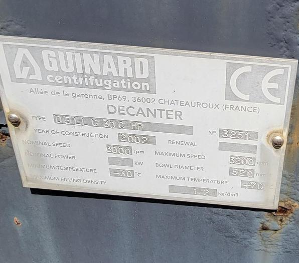 Used Centrifuge, Decanter, Andritz, D5LL, 316 Stainless Steel #S738280