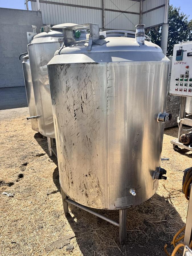 Used Tank, 200 Gallon, Stainless Steel, Half-Pipe Jacket, Agitator Mount, Cherry-Burrell, #5991981