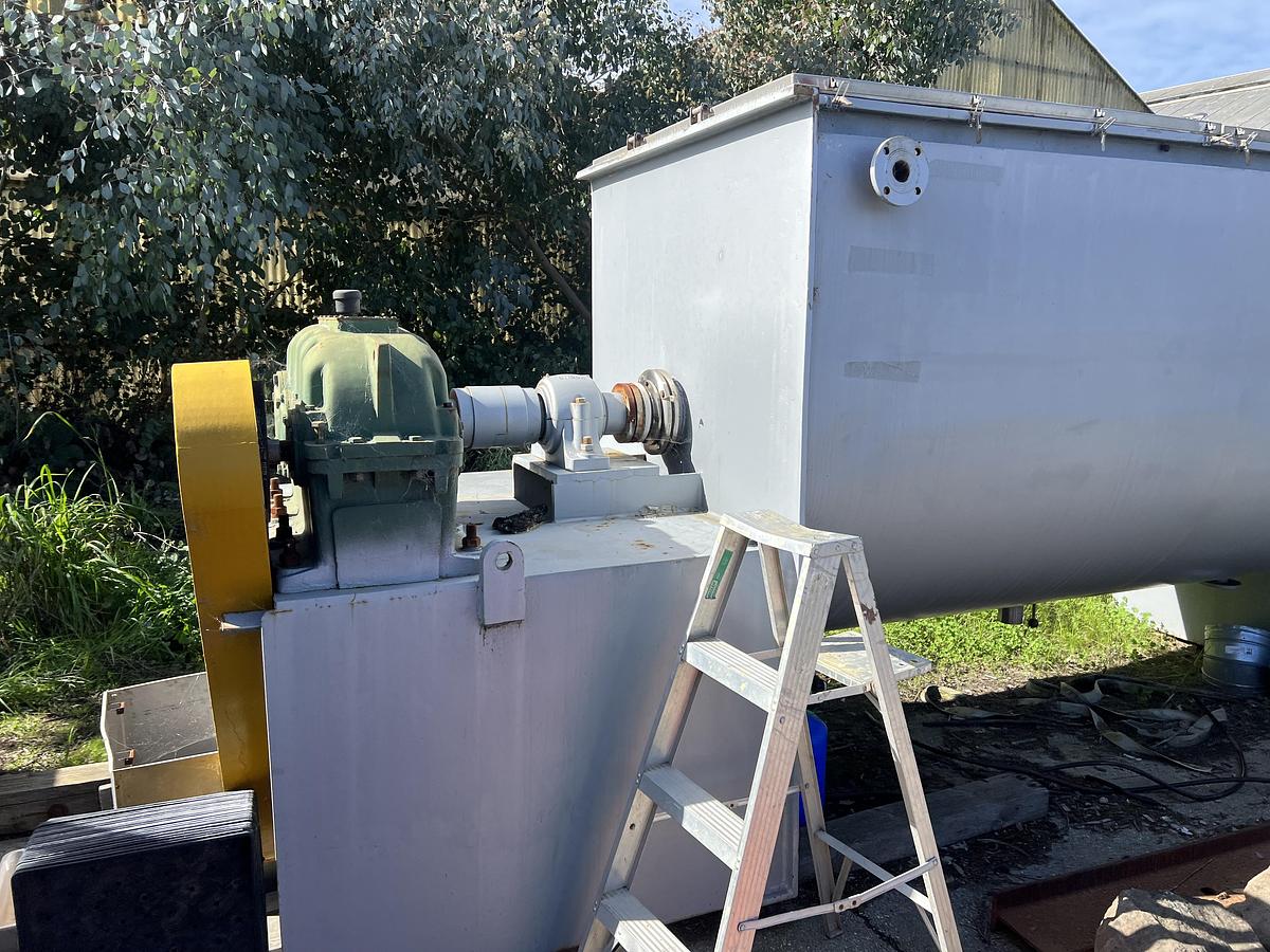 Used Mixer, Ribbon, 200 CF, Stainless Steel, Jacketed, Hollow Ribbons