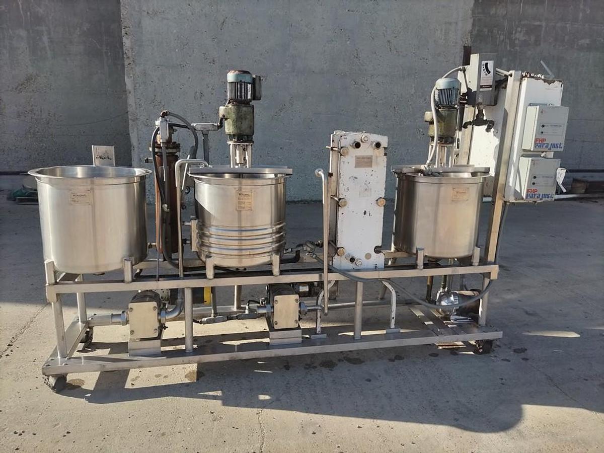 Used CIP System, 3-Tank Brew System, 25 Gallon Each, Metalcraft, Chester Jensen Heat Exchanger, #5991918