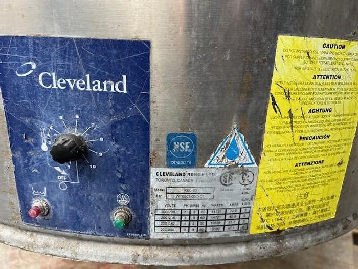 Used Kettle, 60 Gallon, Cleveland, Mdl KEL-60, Electric, #5762946