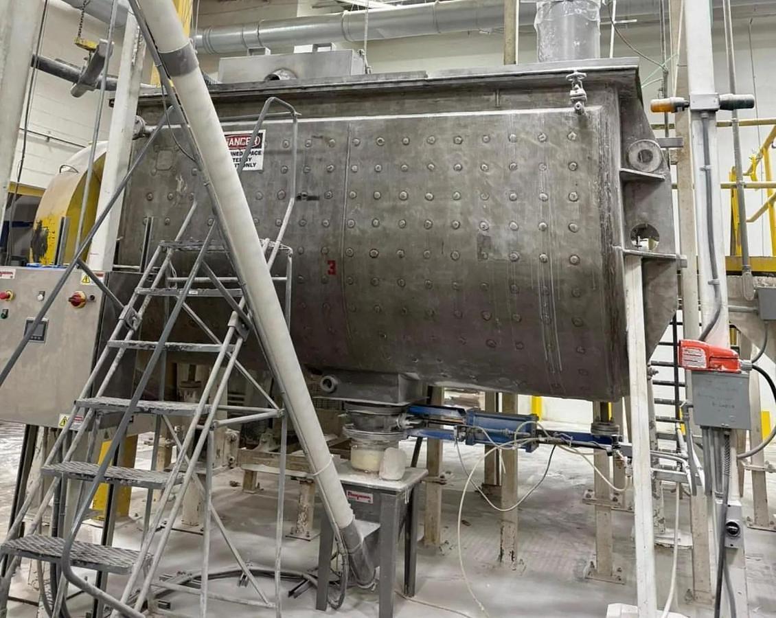 Used Mixer, Ribbon, 200 Cubic Feet, Stainless Steel, Jacketed, Double Spiral Ribbon Blender, #