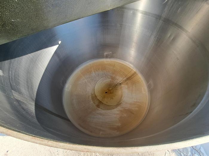 Used Tank, 1,300 Gallon, 316 Stainless Steel, Dish Bottom, JV Northwest, #5991309