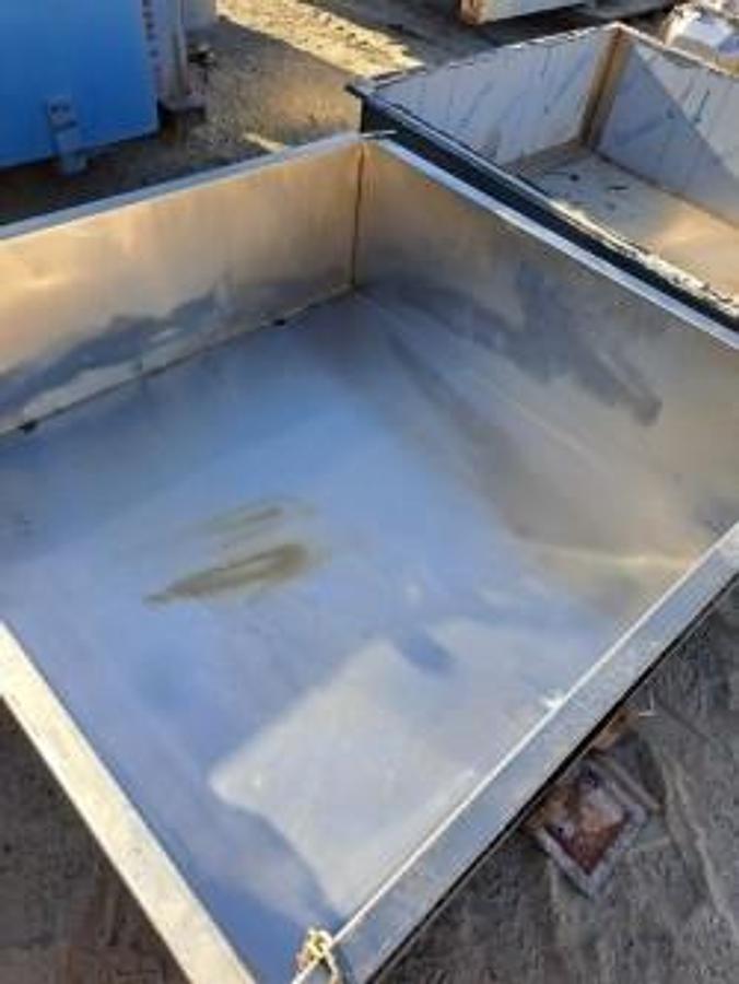 Used Bin, Stainless Steel, 20 CF, Square, Hinged Side Discharge, (2), #5991969