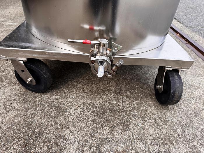 Used Tank, 100-Gallon, Stainless Steel, 30" x 36", Agitated, Sharpe Mixers, #5991260