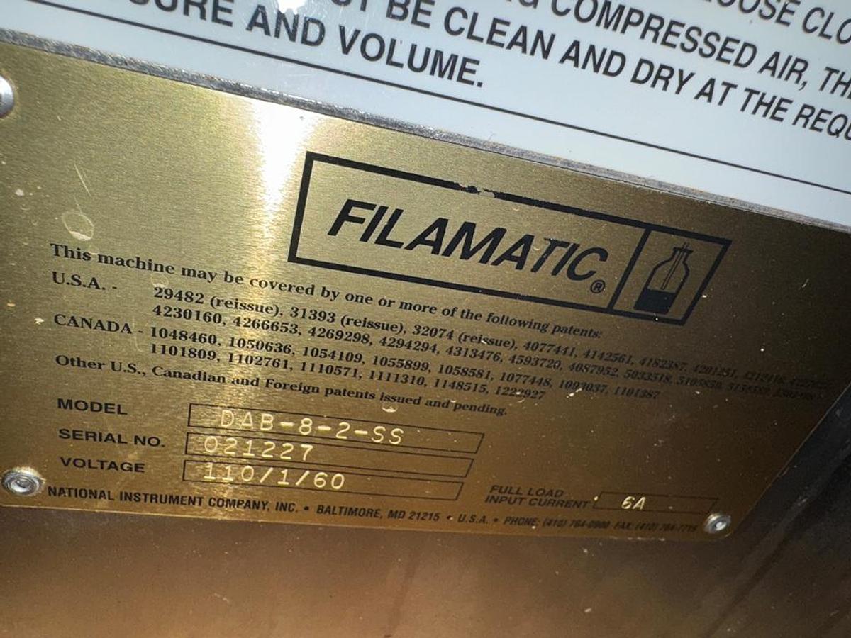 Used Filler, Piston, Monoblock, M&O Perry with (3) Filamatic Piston Fillers, Crimper, Stainless Steel, #5991418