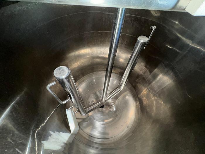 Used Kettle, 100 Gallon, 316L Stainless Steel, Dual Agitation, Scraper, Feldmeier - #5085640