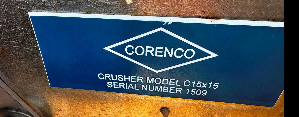 Used Lump Breaker, 15" x 15" Chamber, Stainless Steel, 12.5 HP, Corenco, #5991508