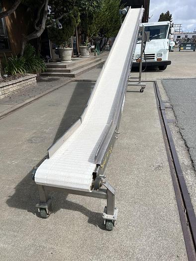 Used Conveyor, Belt, 14" x 19'6", Stainless Steel, Variable Speed, Incline #S744620