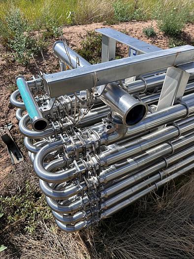 Unused Feldmeier Tube-in-Tube Pasteurizer, 1.5" x 2.5" x 24', 32-Pass, Stainless Steel #3653110