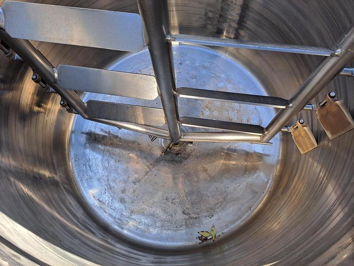 Used Tank, 500-Gallon, Stainless Steel, Scrape Agitation, Jacketed, #5991294