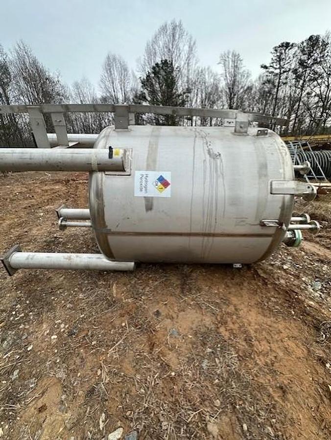 Used Tank, 1,739 Gallon, 316 Stainless Steel, Vertical, Dish Top & Bottom, #5991698