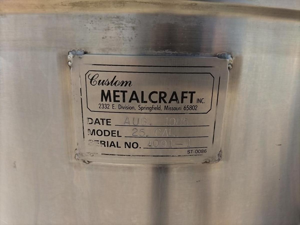 Used CIP System, 3-Tank Brew System, 25 Gallon Each, Metalcraft, Chester Jensen Heat Exchanger, #5991918