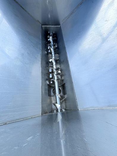 Used Hopper, 50 CF, Stainless Steel, Auger Discharge, #5990981
