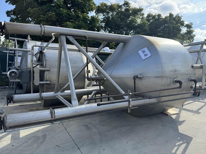 Used Tank, 1,700 Gallon Stainless, Jacketed, Dbl Agitation, #5990995