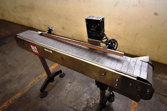 Used Conveyor, Belt,  6" Wide X 60" Long, Stainless Steel, Belt Drive #5991066