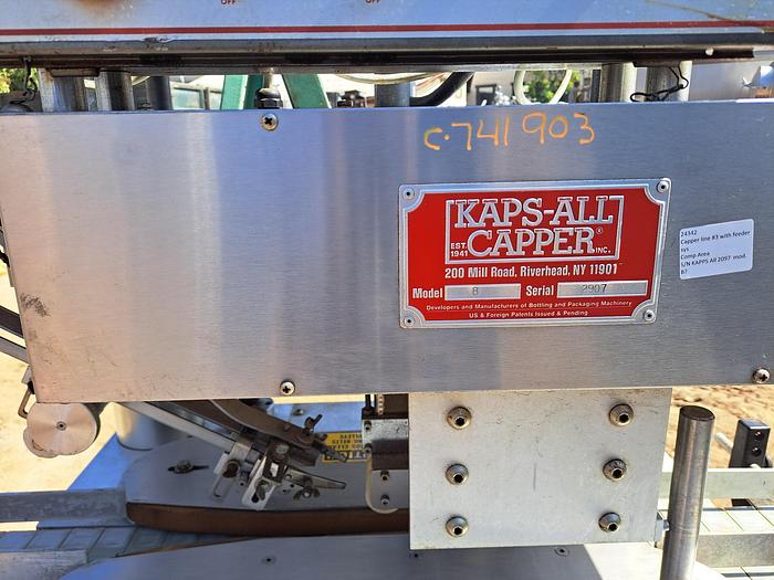 Used Capper, Kaps-All, Mdl B, Snap Cap, With Cap Feeder, #C741903