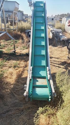 Used Conveyor, Belt, Incline, Cleated, Stainless Steel, 16"x78", Andgar, 1 HP #C745227