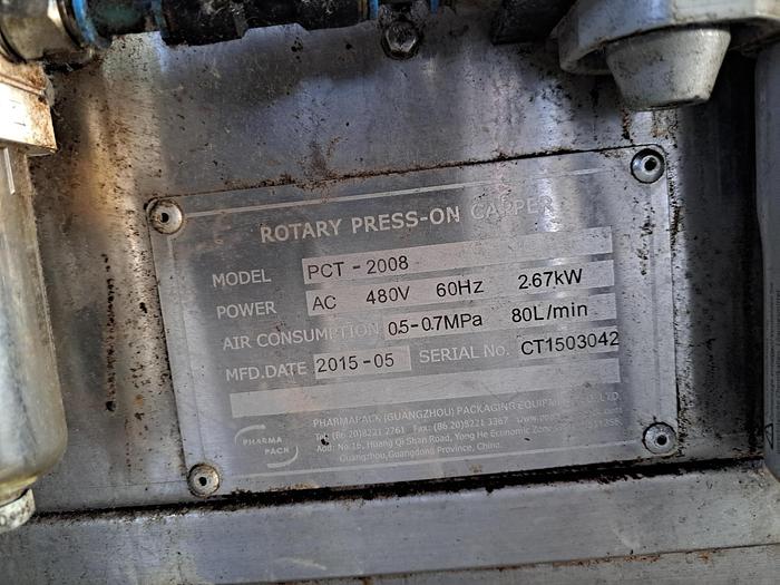 Used Capper, Pump Capper, Rotary Capper, Pharma Pack, Model PCT-2008T #5991109