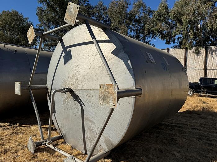 Used Tank, 6,000 Gallon, 316 Stainless Steel, Dish Bottom, Legs, #5991001