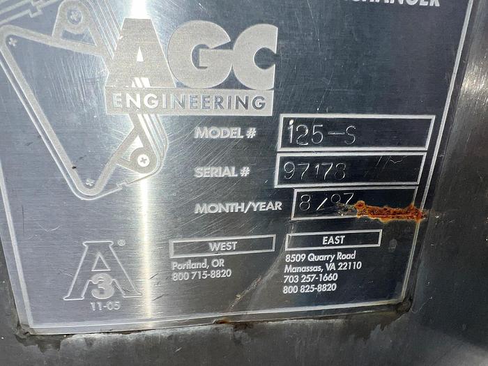 Used Heat Exchanger, Plate, 250 SF, S/st, AGC, Model 125-S, #S744975