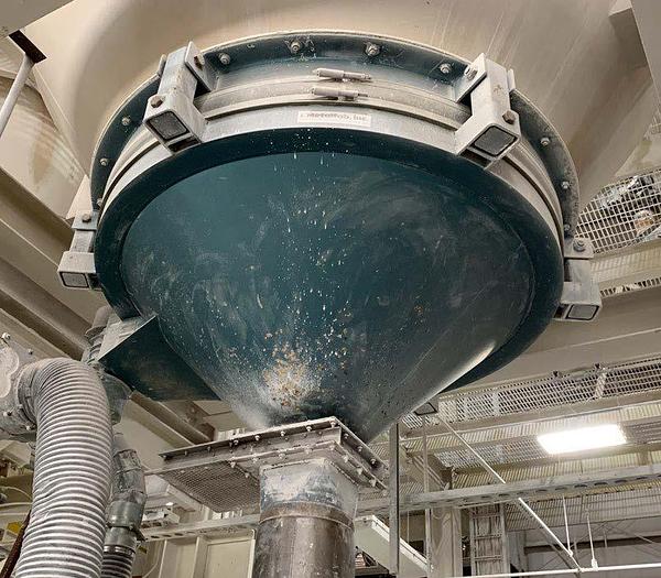 Used Bin, Bin Bottom, MetalFab, 8” Outlet, 6’ Diameter Tank #C745148