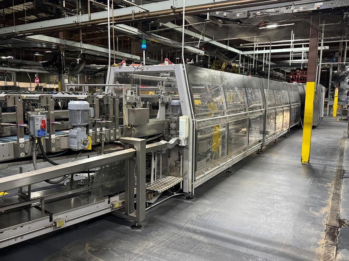Used Bottling Line, 600–800 BPM, US Bottlers Filler, Sidel Labeler, Kisters TSP100V Shrink Wrapper, #5991609