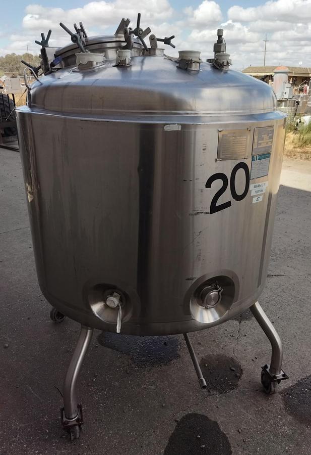Used Tank, 264 Gallon (1,000 Liter), Mueller, Jacketed, Stainless, 35 PSI / Full Vacuum, #5991457