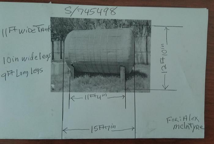 Used Tank, 8,000 Gallon, Stainless Steel, Horizontal, 10' X 15', Insulated #S745498