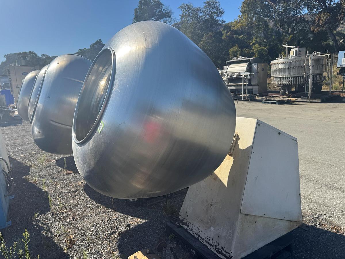 Used Coating Pan, 48" Diameter, Stainless Steel, Teflon Baffles, (2) Available, #5991574