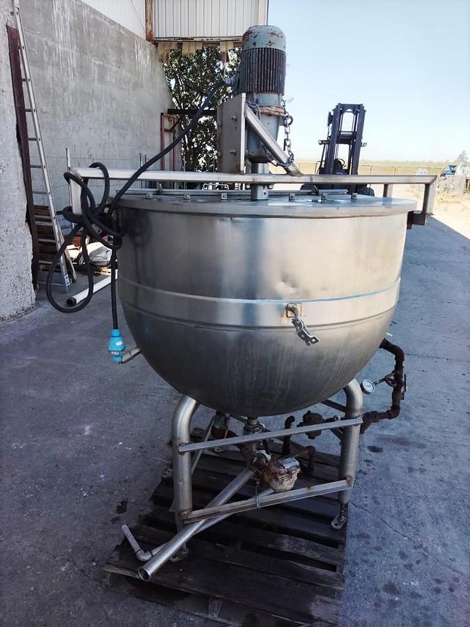 Used Kettle, 200 Gallon, Jacketed, Stainless Steel, Agitator, Lee Industries, 2 HP, #5991933