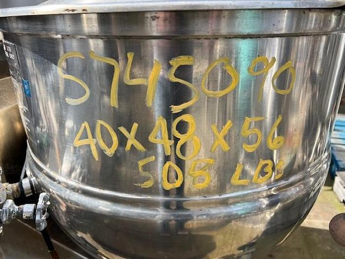 Used Kettle, 40 Gallon, Groen, Mdl DHT-40, Tilt, Gas-Fired, Self Contained #S745090