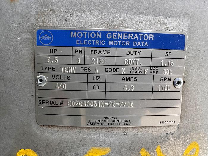 Used Screen, Sweco, 48", Stainless Steel, Double Deck, 2.5 HP, #5880215