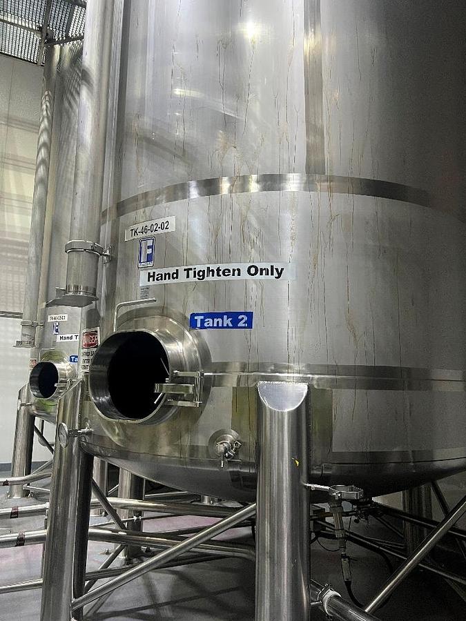 Used Tank, 9,000 Gallon, Feldmeier, Agitated, Stainless Steel, Cone Bottom, Qty 3, #5991617