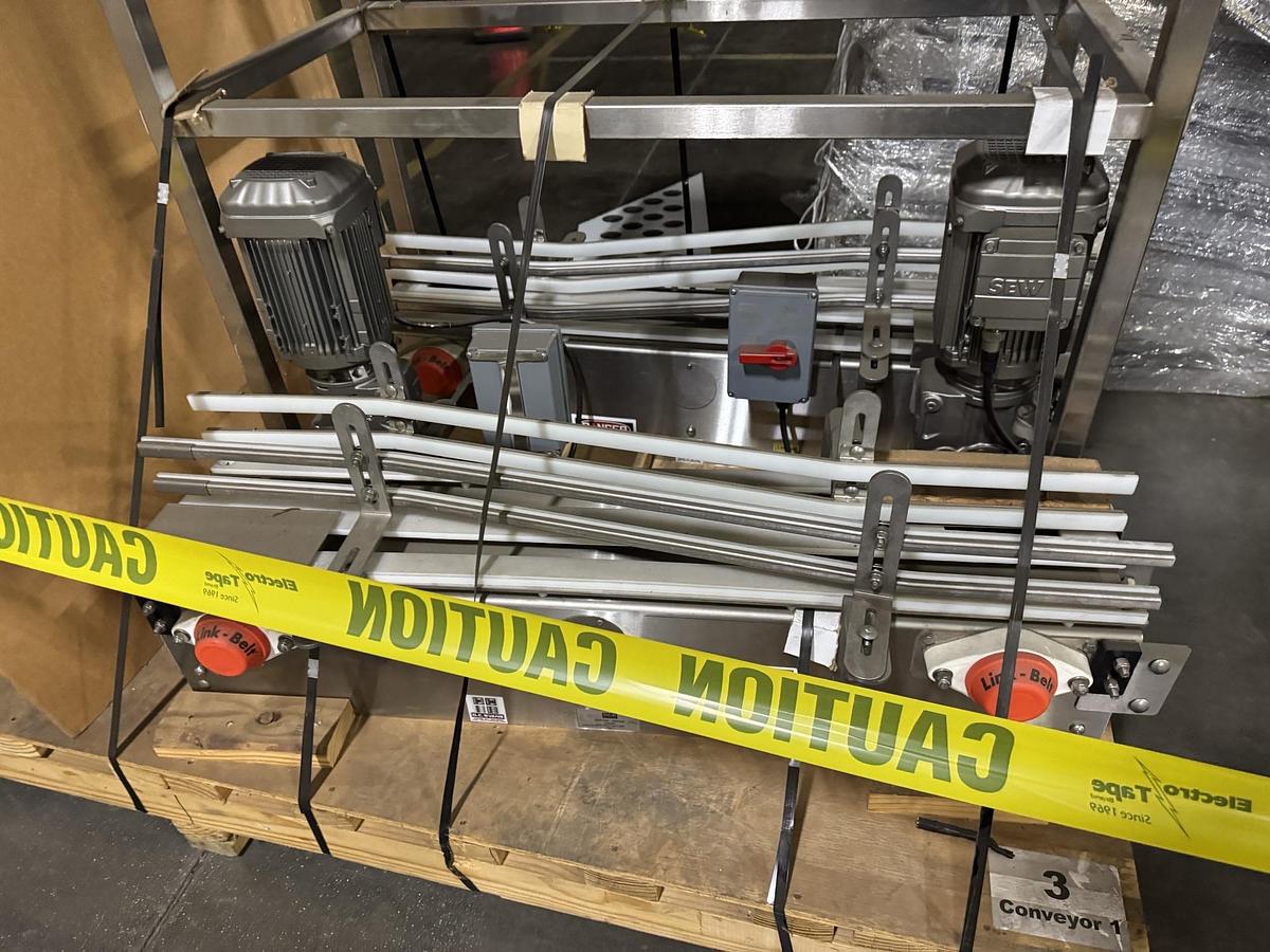 Unused Conveyor, Belt, Bottle Track, Stainless Steel, Alliance, 90’ Long, #5991711