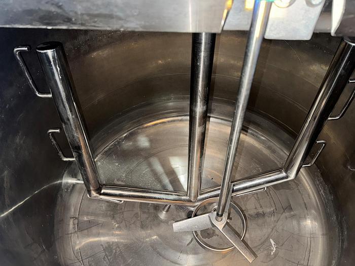 Used Tank, 200 Gallon, 316L Stainless, Jacketed, Scrape Agitated, Feldmeier #S745370