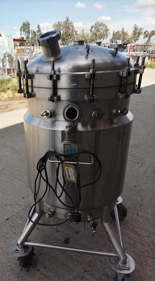 Used Tank, 100 Gallon, 316L Stainless Steel, Jacketed, Agitated, 50 PSI, Cherry Burrell, #5991474