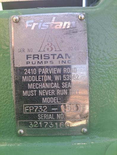 Used Pump, Centrif., 7.5 HP, Fristam, 2-1/2" x 2", Sani, (2) #S737112