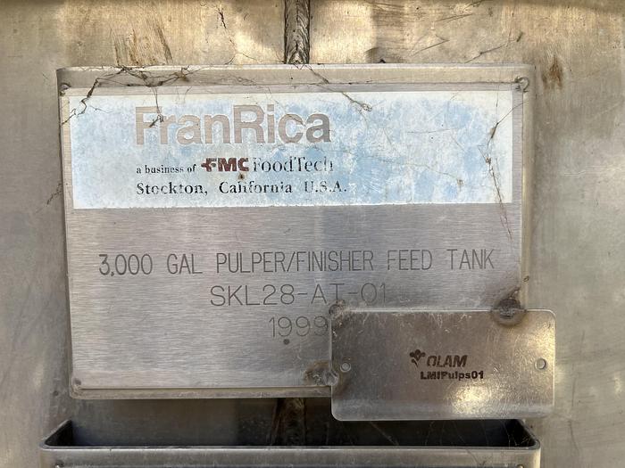 Used Tank, 3,000 Gallon, Stainless, 6'x16',  DT/CB #S745054