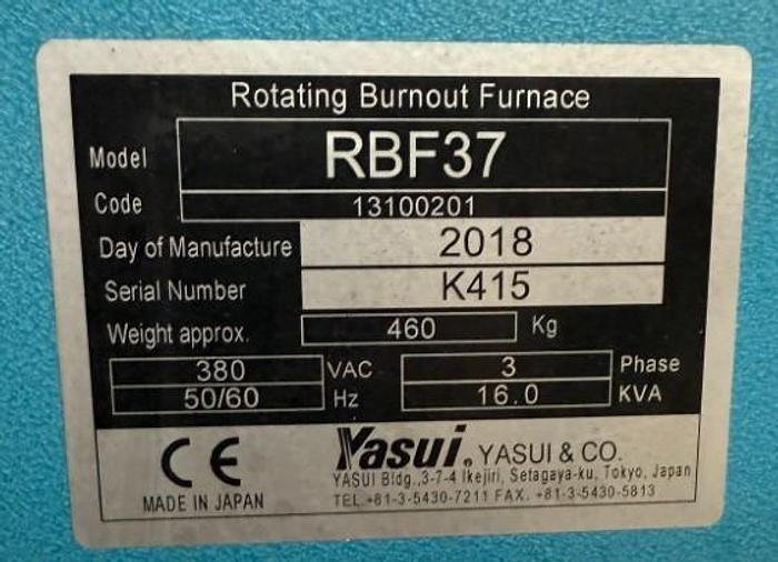 Used Burnout Furnace, Yasui, Model RBF37, Rotating Furnace - #4702578